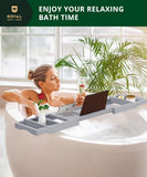 ROYAL CRAFT WOOD Bathtub Tray Caddy for Tub, Bamboo Bath Shelf, Premium Foldable Wood Bath Table, Expandable Bathtub &amp; Bathroom Accessories, New Home Gifts for Mom, Housewarming, Anniversary, Wedding - Homesidy.com