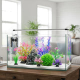 Ameliade Aquarium Artificial Plastic Plants Decorations and Rock Cave Decor Set Goldfish Betta Fish Tank Accessories Small Large Fish Bowl Ornaments - Homesidy.com