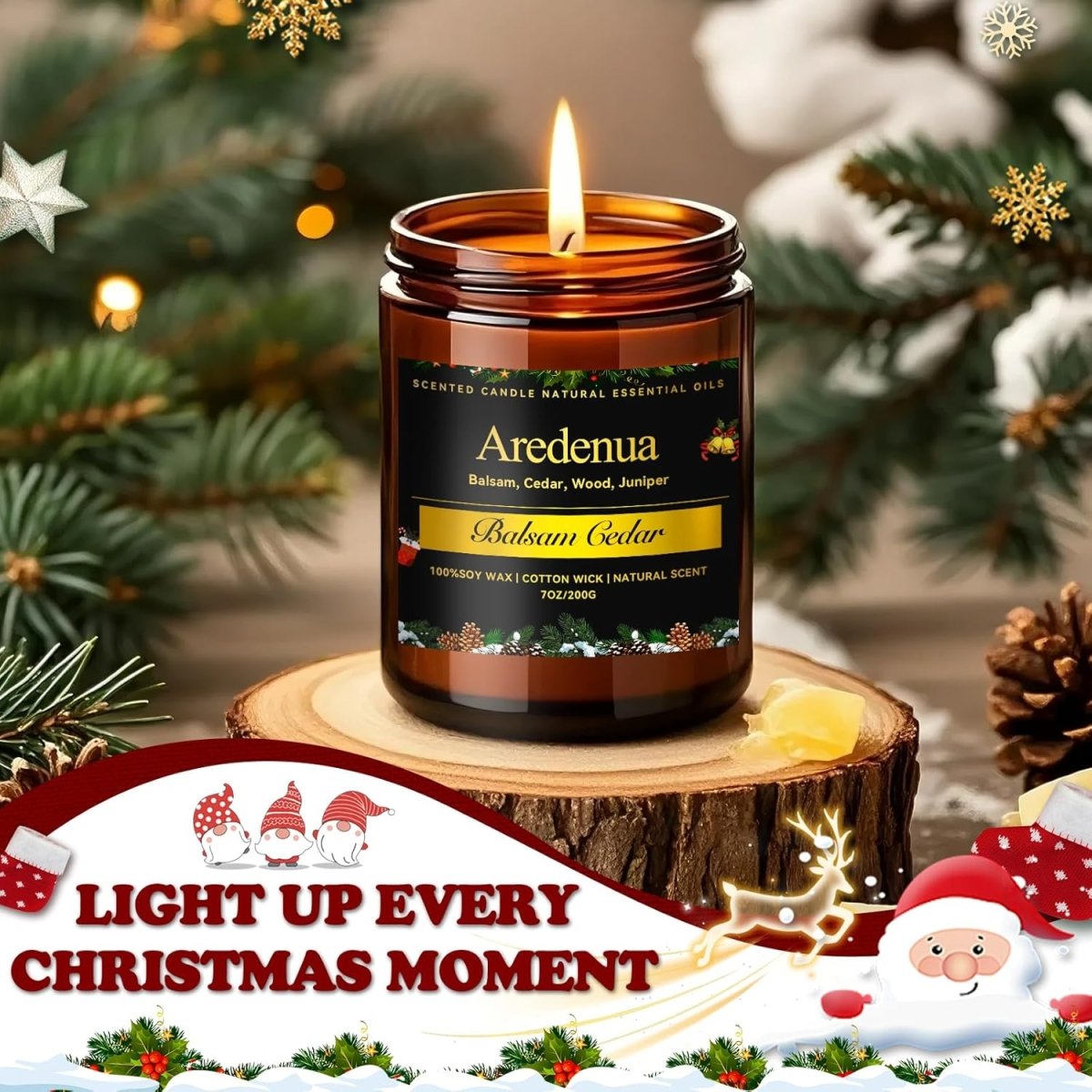 Christmas Candles - Christmas Spice Candle | 7 oz Soy Candles with Warm Cinnamon, Clove &amp; Nutmeg Aroma | Holiday Scented Candle, Cozy Winter Candle Gift for Men &amp; Women - Homesidy.com
