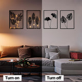 QXSXKJ Black Metal Wall Decor Framed, 3d Modern Metal Wall Art with Light, Minimalist Abstract Black Line Art DéCor, 4 Piece Home Art for Living Room Bedroom Bathroom - Homesidy.com