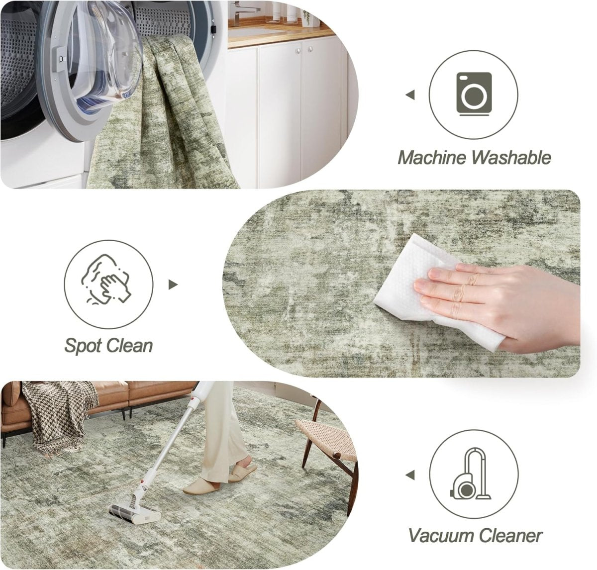 Soalmost Washable Area Rug 8x10, Large Soft Rugs for Living Room Vintage Beige Carpet 8x10 Area Rugs for Bedroom Dining Room Non - Slip Stain Resistant Under Table Rug - Homesidy.com