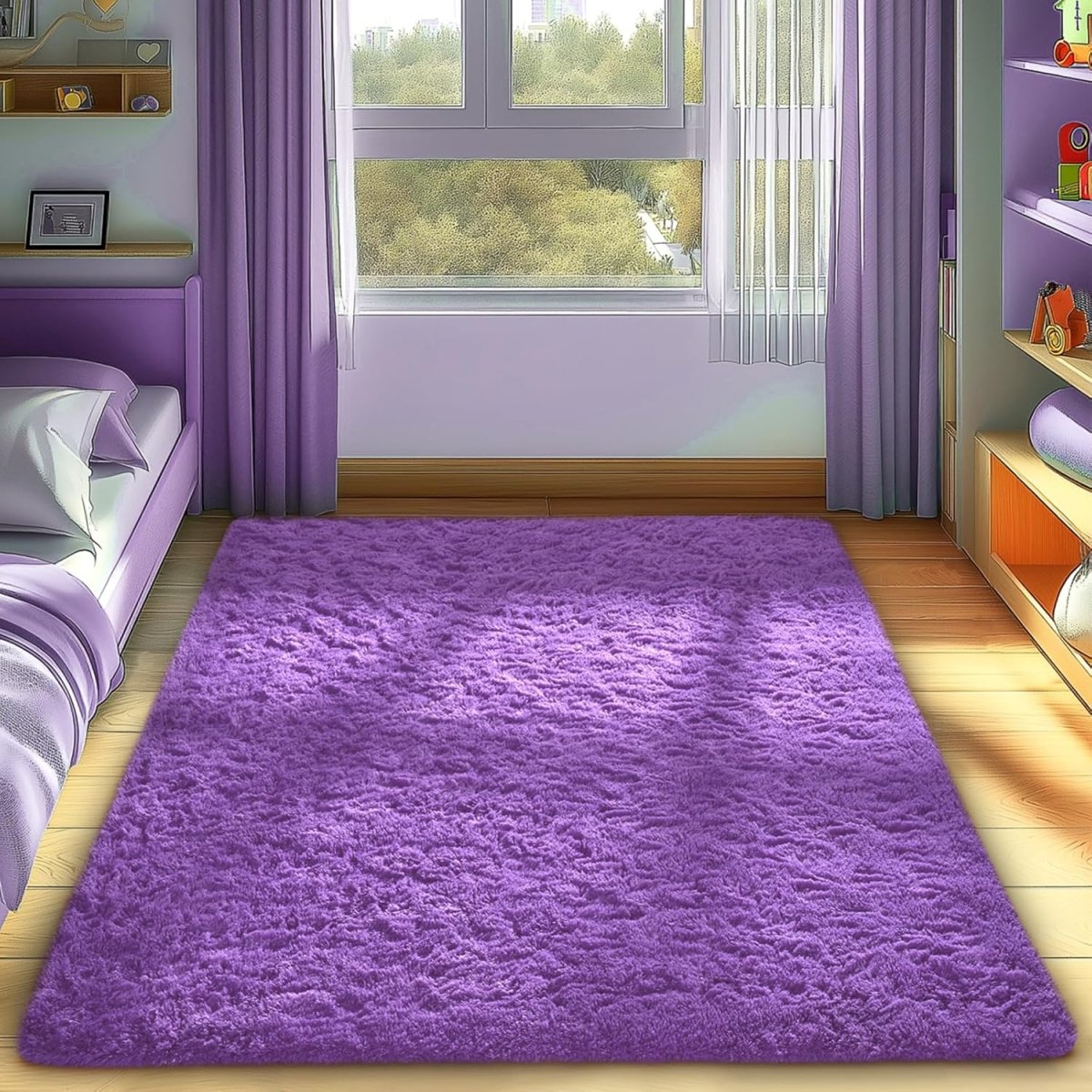 Ophanie Area Rugs for Living Room Bedroom, Upgrade Non - Slip Fluffy Soft Grey Shag Carpet, Indoor Floor Gray 4x6 Fuzzy Shaggy Living Room Plush Rug for Kids Home Dorm Decor Aesthetic - Homesidy.com
