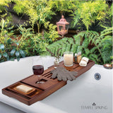 Temple Spring Wooden Bathtub Tray, Bamboo Bathroom Accessories, Bath Tray for Tub, at Home Spa Essentials, Board for Tub Table, Bath Caddy for Bathtub Accessories &amp; Bathroom Essentials – Natural - Homesidy.com