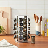 Kamenstein 20 Jar Revolving Countertop Spice Rack with Spices Included, FREE Spice Refills for 5 Years, Polished Stainless Steel with Black Caps, 30020 - Homesidy.com