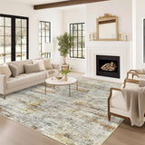 Soalmost Washable Area Rug 8x10, Large Soft Rugs for Living Room Vintage Beige Carpet 8x10 Area Rugs for Bedroom Dining Room Non - Slip Stain Resistant Under Table Rug - Homesidy.com