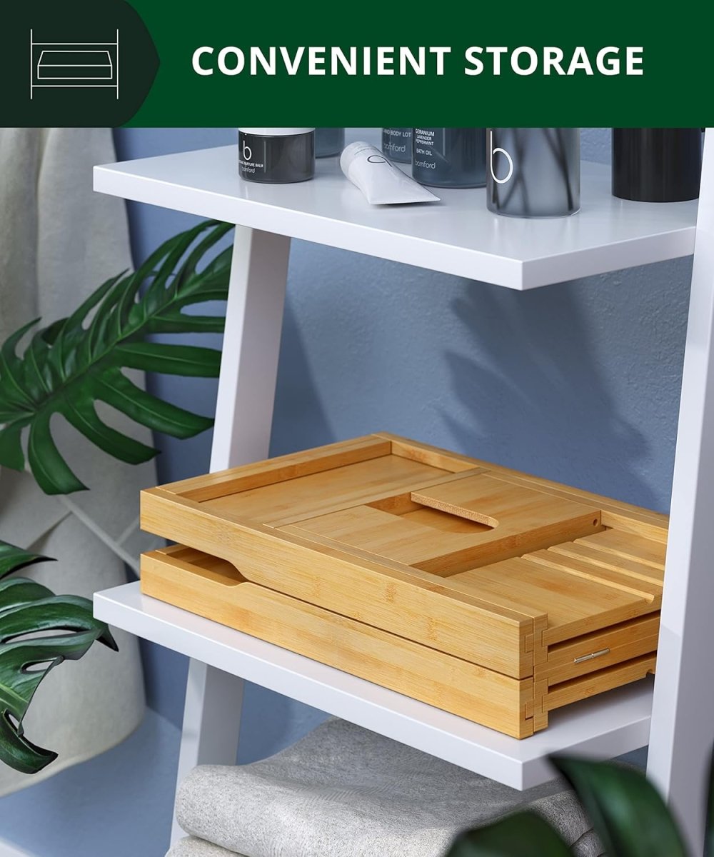 ROYAL CRAFT WOOD Bathtub Tray Caddy for Tub, Bamboo Bath Shelf, Premium Foldable Wood Bath Table, Expandable Bathtub &amp; Bathroom Accessories, New Home Gifts for Mom, Housewarming, Anniversary, Wedding - Homesidy.com