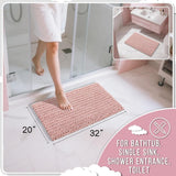 Yimobra Bathroom Rugs Non Slip Washable - Ultra Soft Absorbent Chenille Bath Mat, Quick Dry Shaggy Floor Carpet for Tub Shower, Gray Home Decor Accessories, 24x17 Inch - Homesidy.com