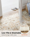AMADA HOMEFURNISHING 8x10 Washable Area Rug, Low - Profile Large Area Rug with Non - Slip Backing &amp; Durable Edge Binding, Vintage Large Rugs for Living Room, Bedroom, Dinning Room - Homesidy.com