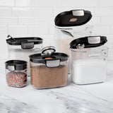 ProKeeper 9 - Piece Airtight Food Storage Container Set – Clear Plastic Flour and Sugar Canister Set with Magnetic Accessories for Kitchen Organization (Grey, 9 - Piece) - Homesidy.com