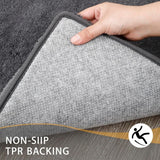 MINIDEAR Bathroom Rugs 24x17 Light Grey - Thick Elastic Foam Bath Mat, Ultra Soft &amp; Plush Fluffy, Non - Slip, Quick Dry, Absorbent Washable Floor Microfiber Mat for Tub, Home Decor Accessories - Homesidy.com