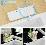 Cisily Black Sponge Holder for Kitchen Sink, Sink Caddy Organizer with High Brush Holder, Kitchen Countertop Organizers and Storage Essentials, Rustproof 304 Stainless Steel, Soap Dispenser Organize - Homesidy.com