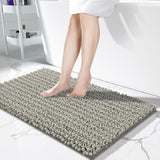 Yimobra Bathroom Rugs Non Slip Washable - Ultra Soft Absorbent Chenille Bath Mat, Quick Dry Shaggy Floor Carpet for Tub Shower, Gray Home Decor Accessories, 24x17 Inch - Homesidy.com