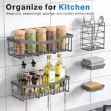 EUDELE 5 - Pack Rustproof Stainless Steel Shower Caddy Set– No Drill Adhesive Bathroom Organizer, Space - Saving Shower Shelves for Apartment Essentials, Bathroom/Kitchen Storage Home Decor - L Size - Homesidy.com