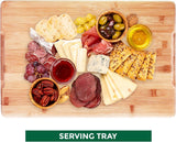 Bamboo Cutting Boards for Kitchen [Set of 3] Wood Cutting Board for Chopping Meat, Vegetables, Fruits, Cheese, Knife Friendly Serving Tray with Handles - Homesidy.com