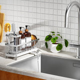 Cisily Black Sponge Holder for Kitchen Sink, Sink Caddy Organizer with High Brush Holder, Kitchen Countertop Organizers and Storage Essentials, Rustproof 304 Stainless Steel, Soap Dispenser Organize - Homesidy.com