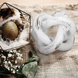 Yalikop 3 Link Wood Knot Decor - Hand Carved Coffee Table Decoration, Boho Chain Link Decor, Modern Shelf, Rustic Objects for Home Living Room Bedroom(White) - Homesidy.com