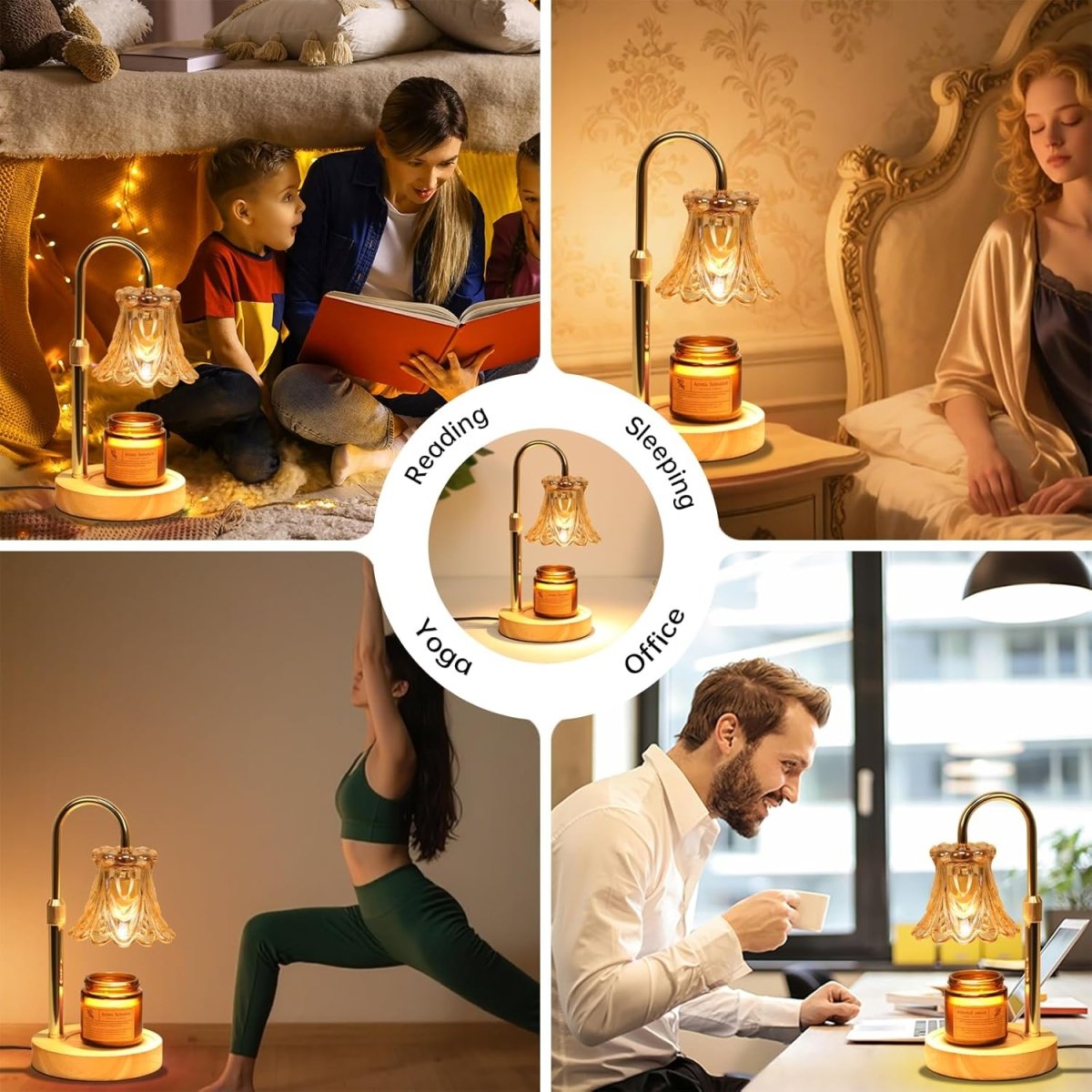 GEEZO Fragrance Candle Warmer Lamp，Electric Candle Warmer with Timer &amp; Dimmer，Mom Christmas Birthday Gifts for Women, House Warming Gifts New Home Bedroom Decor - Homesidy.com