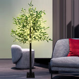LKGOOD Artificial Lighted Olive Tree 6FT Tall Faux Silk Light Up Plant Trees(with Switch Button) for Home Office Decor Indoor with 300 Warm White Fairy Lights and Lifelike Leaves - Homesidy.com