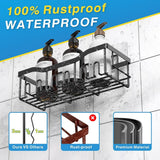 EUDELE 5 - Pack Rustproof Stainless Steel Shower Caddy Set– No Drill Adhesive Bathroom Organizer, Space - Saving Shower Shelves for Apartment Essentials, Bathroom/Kitchen Storage Home Decor - L Size - Homesidy.com
