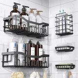 EUDELE Adhesive Shower Caddy, 5 Pack Rustproof Stainless Steel Bath Organizers With Large Capacity, No Drilling Shelves for Bathroom Storage &amp; Home Decor - Homesidy.com