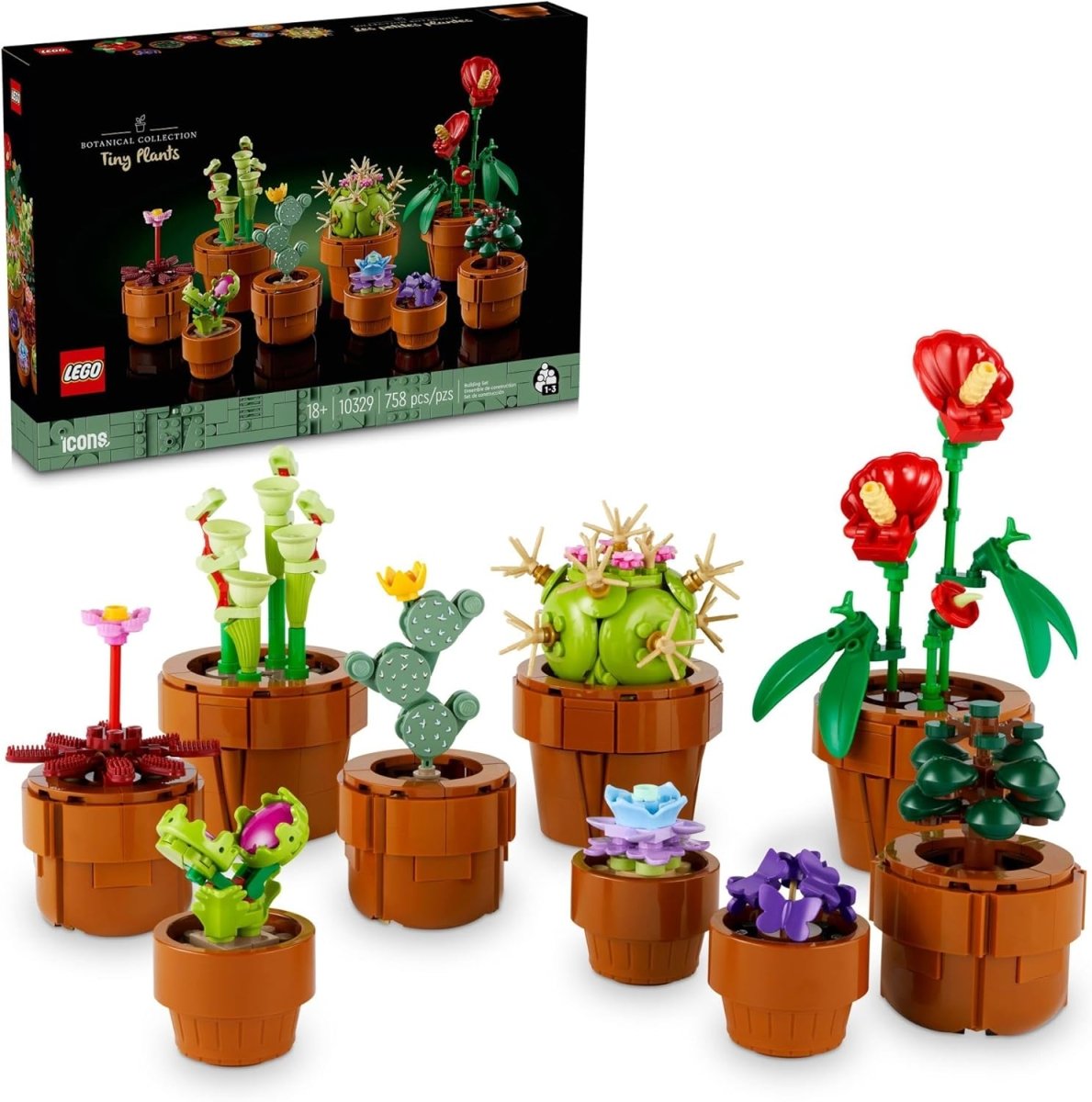 LEGO Botanicals Tiny Plants - Artificial, Fake Indoor Plant Building Set for Home, Kitchen, Desk Decoration, Adults Ages 18 - Gift for Birthdays - 10329 - Homesidy.com