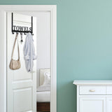 Kuhome Over The Door Hooks, Towel Holder for Bathroom, Door Mount Towel Rack Towel Hooks for Bedroom Beach Towels Bathrobe Wall Mount Hang on The Door Cabinet Cupboard Metal Sandblasted (Black) - Homesidy.com