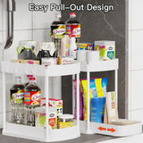 Ukeetap Multi - Purpose Pull - Out Storage Organizers, Under Sink/Cabinet Organizers and Storage for Bathroom &amp; Kitchen, Black, 12.8 Inches, 2 Packs - Homesidy.com