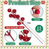 Watayo 60 Pcs Christmas Artificial Pine Branches with Red Berry Stems, 10.5&34; Faux Evergreen Norfolk Pine Cypress Leaves Stems, Fake Foliage Pine Needles Picks for DIY Craft Garland Home Decor - Homesidy.com