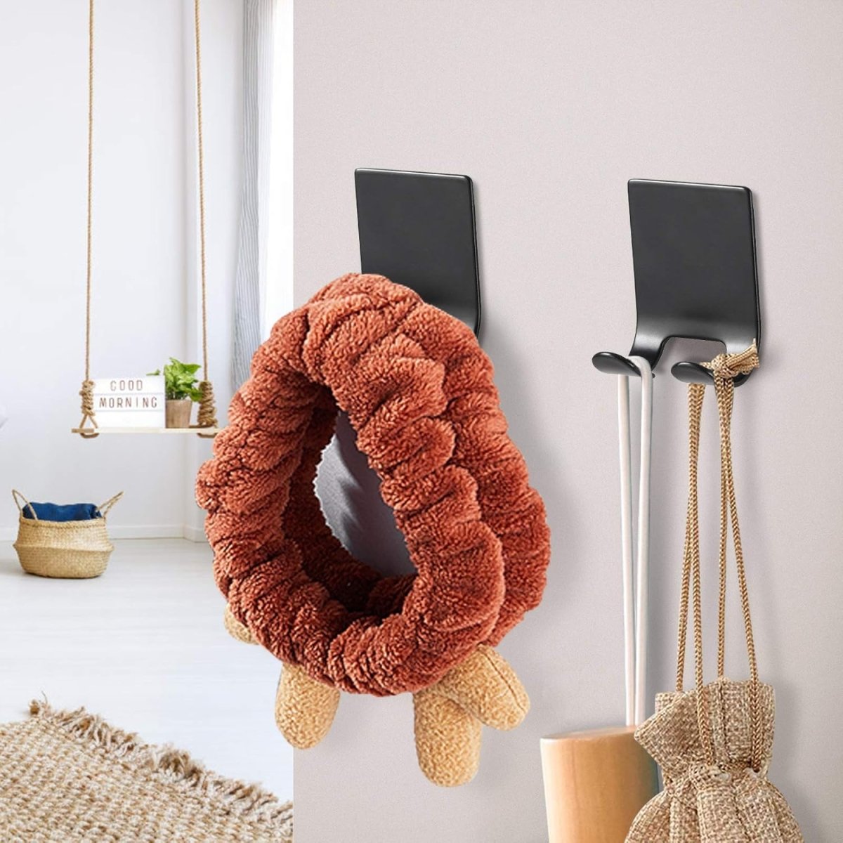 Razor Holder Shaver Hook Hanger Stand(2 Pack)Self Adhesive Stainless Steel Heavy Duty Utility Storage Hook,Shower Hook for Razor,Bathroom Kitchen Organizer for Plug Robe Towel Loofah Bathrobe Coat - Homesidy.com