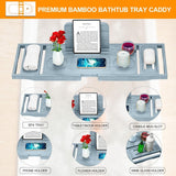 Bathtub Tray Caddy - Bath Tray - Bath Tub Tray Caddy - Bamboo Bath Table Tray for Tub - Expandable Size, Fits Most Tubs - Homesidy.com