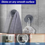Bntuk Suction Cup Hooks for Shower, Removable Towel Hooks for Bathroom Window Glass Door Wall, Bath Robe Looafh Wreath Hook for Hanging - 2 Pack, Black - Homesidy.com