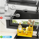 Cisily Kitchen Sink Caddy Organzier with High Brush Holder, Sponge Holder for Sink, 304 Rustproof Stainless, Kitchen Countertop Soap Dispenser Organizer, Kitchen Decor and Accessories - Homesidy.com