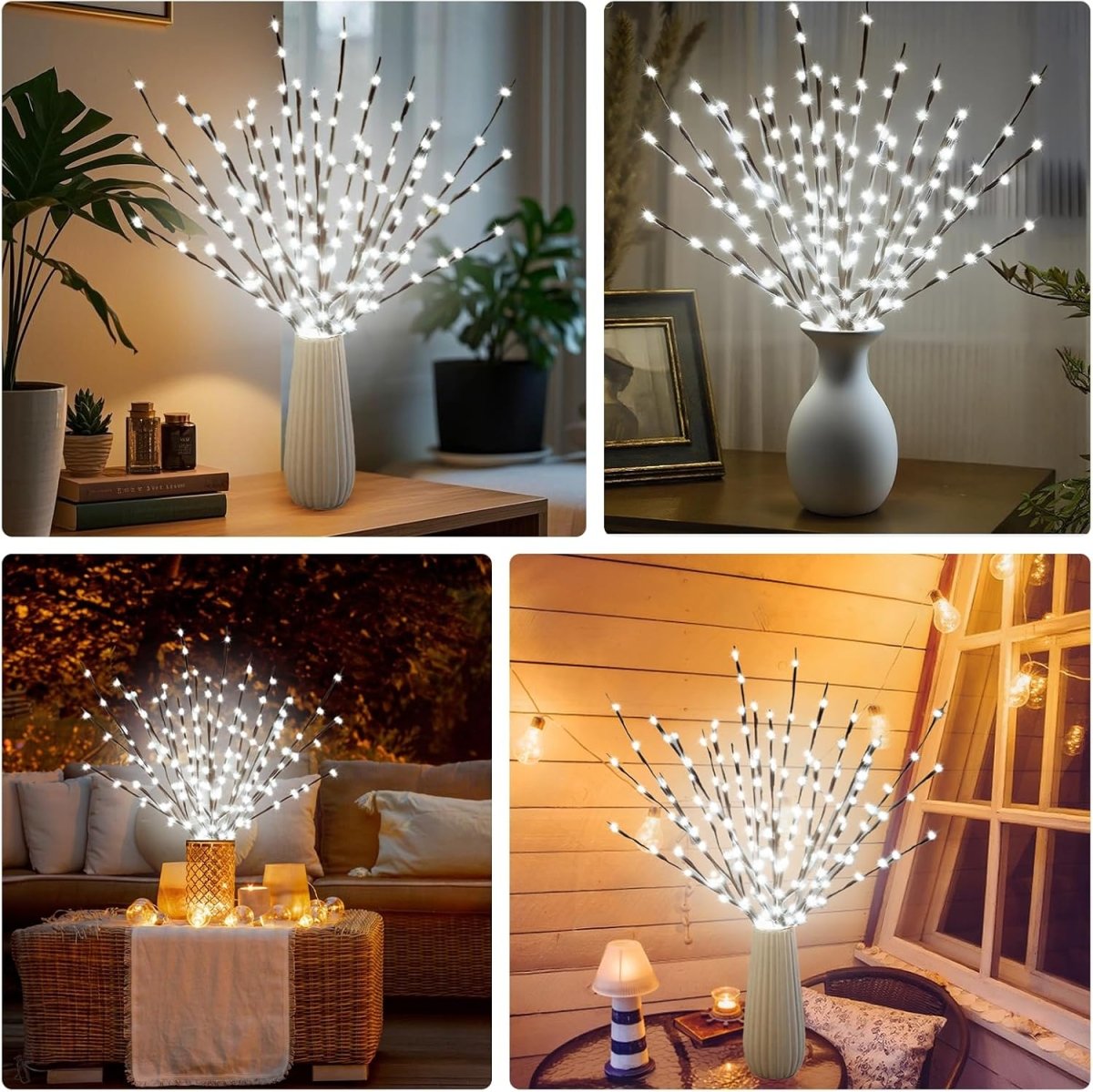 DK177 2 Pack Led Branch Light Battery Operated Lighted Branch Vase Filler Willow Tree Artificial Little Twig Power Brown 30 Inch 20 LED for Home Romantic Decoration, Warm White - Homesidy.com