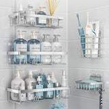 Liuoud 5 Pack Shower Caddy Organizer Rack Shelf for Inside Shower, Adhesive Bathroom Wall Storage Basket Rustproof Stainless Steel Shampoo Holder, Girly Bathroom Accessory Decor Set, Pink - Homesidy.com