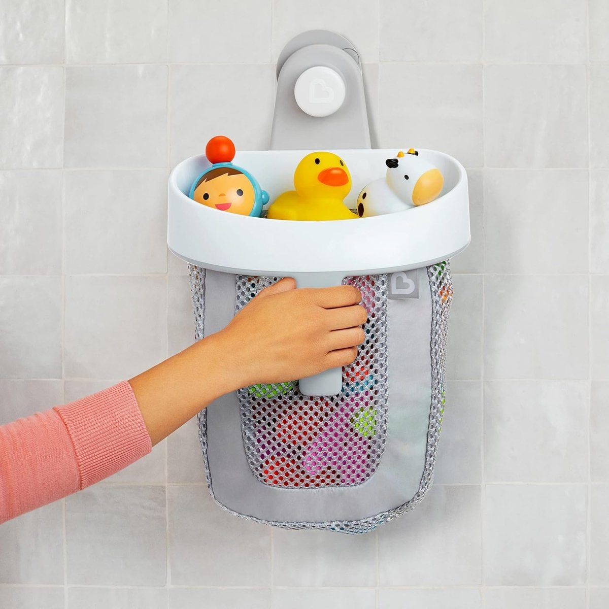 Munchkin® Super Scoop™ Hanging Bath Toy Storage with Quick Drying Mesh, Grey - Homesidy.com