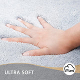 MINIDEAR Bathroom Rugs 24x17 Light Grey - Thick Elastic Foam Bath Mat, Ultra Soft &amp; Plush Fluffy, Non - Slip, Quick Dry, Absorbent Washable Floor Microfiber Mat for Tub, Home Decor Accessories - Homesidy.com