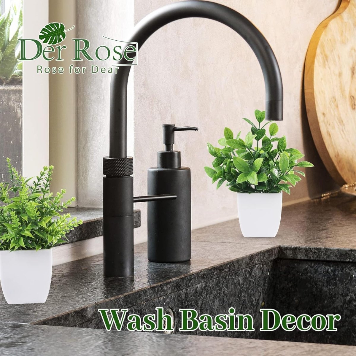 Der Rose 4 Pack Fake Plants Mini Artificial Greenery Potted Plants for Home Decor Indoor Office Table Room Farmhouse Bathroom Decor - Homesidy.com