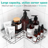 YASONIC Corner Adhesive Shower Caddy, with Soap Holder and 12 Hooks, Rustproof Stainless Steel Bathroom Organizer, No Drilling Wall Mounted Rack, Black, 3 - Pack - Homesidy.com