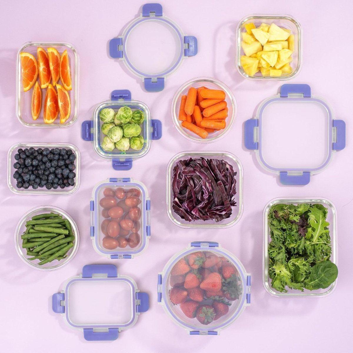 JoyJolt 24pc Borosilicate Glass Storage Containers with Lids | 12 Airtight/Freezer Safe Food Storage Containers for Pantry and Kitchen | Meal Prep Container for Lunch | Glass Tupperware Set - Homesidy.com