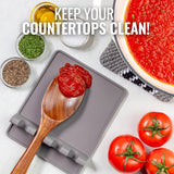 Zulay Kitchen Spoon Rest for Multiple Utensils High Heat - Resistant Silicone Drip Pad, BPA - Free Spoon Holder for Stove Top, Kitchen Gadget Holder for Ladles, Tongs, Cooking Spatula - Makes Great Gift - Homesidy.com