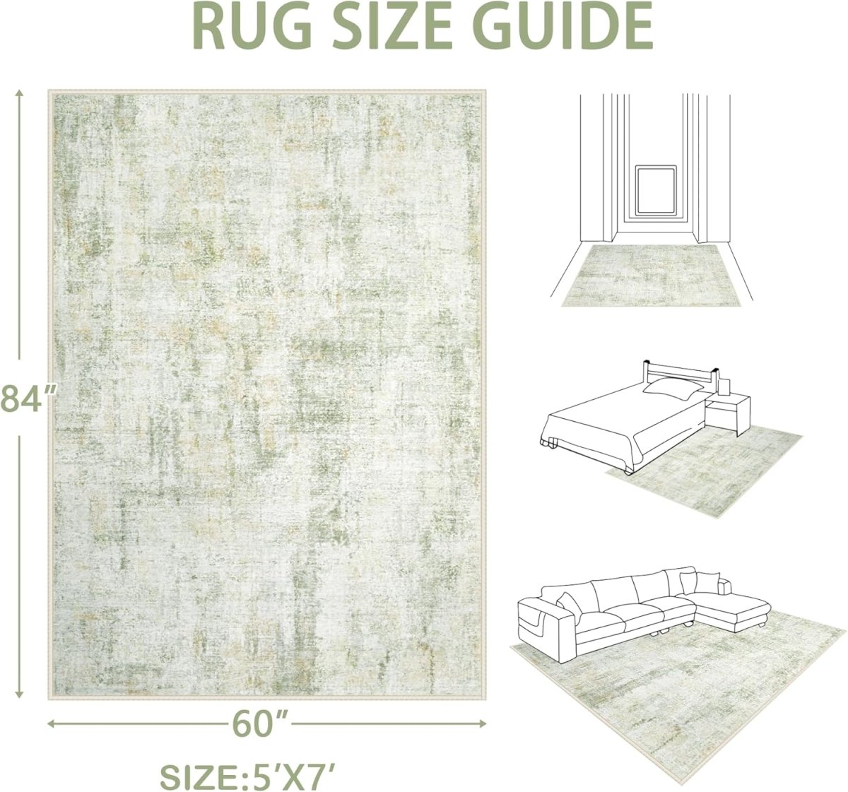 Area Rugs 6x9 Living Room: Washable Rug Modern Abstract Large Rug Soft Non Slip Neutral Rugs Stain Resistant Indoor Carpet for Bedroom Kitchen Dining Room Table Nursery Home Office Rugs(Beige,6x9) - Homesidy.com