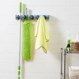 Amazon Basics Rectangular Heavy Duty, Wall Mount Storage Broom, Mop Holder or Tool Organizer with Hooks and Slots for Home, Garage, Garden, Laundry, or Kitchen, 2.36 x 16.9 x 3.35 in, Gray - Homesidy.com