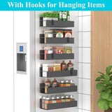 HuggieGems Metal 4 Pack Magnetic Spice Storage Rack Organizer for Refrigerator and Oven, Black Fridge Organizers and Storage - Homesidy.com