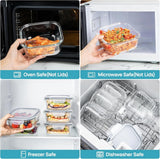 Vtopmart 5Pack 22oz Glass Storage Containers with Lids, Glass Meal Prep Food Container Sets with Snap Airtight Lids for Microwave, Oven, Freezer and Dishwasher, Grey - Homesidy.com