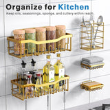 EUDELE Adhesive Shower Caddy, 5 Pack Rustproof Stainless Steel Bath Organizers With Large Capacity, No Drilling Shelves for Bathroom Storage &amp; Home Decor - Homesidy.com