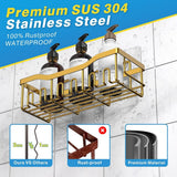 EUDELE Adhesive Shower Caddy, 5 Pack Rustproof Stainless Steel Bath Organizers With Large Capacity, No Drilling Shelves for Bathroom Storage &amp; Home Decor - Homesidy.com