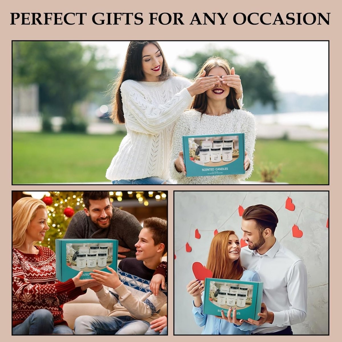 Scented Candle Set, Men Candle Set, Scented Candles for Home, Gifts for Men, 4 Pack Manly Candles Gifts for Mens Scents of Smoke Vanilla/Leather/Oak/Lavender Wood - Homesidy.com