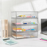 Vtopmart 12.1W Clear Stackable Storage Drawers,2 Pack Acrylic Plastic Organizers Bins for Makeup Palettes, Cosmetics, and Beauty Supplies,Ideal for Vanity, Bathroom,Cabinet,Desk Organization - Homesidy.com