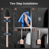 Sellemer Toilet Brush and Holder Set - Flexible Toilet Bowl Brush Head with Silicone Bristles, Compact Size for Storage and Organization, Ventilation Slots Base (1 Pack, Silver) - Homesidy.com