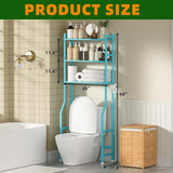 GloTika 3 - Tier Over The Toilet Storage, Space Saver Metal Bathroom Shelves, Freestanding Above Over Toilet Storage Shelf with 4 Hooks for Bathroom, Black - Homesidy.com